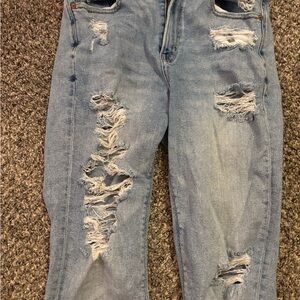 American Eagle Outfitters Light Blue Distressed Boyfriend Jeans